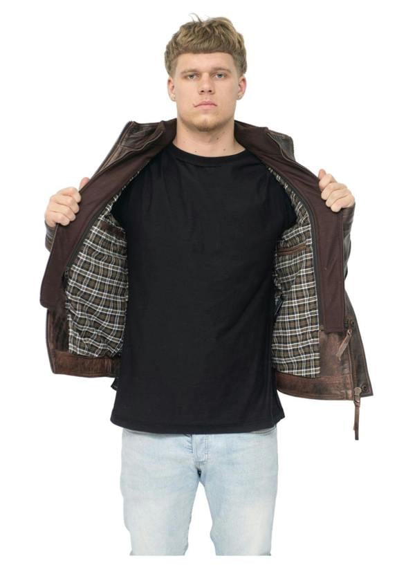 Infinity Leather Men's Leather Retro Biker Jacket-Toronto