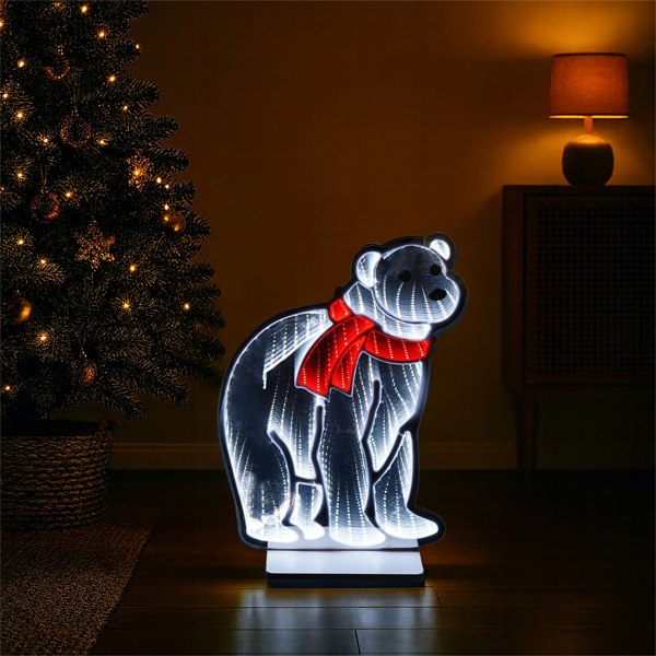Xmas Haus 32x42cm 180 Led Polar Bear Infinity Light 3m Cable