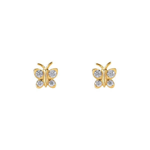 BLOOMTINE Enchanting Flutterfly™ Solid Gold Diamond Butterfly Studs