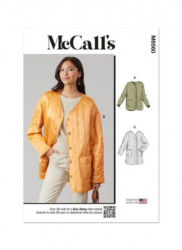 McCalls 8560 Paper Sewing Pattern – Women's Jacket, Intermediate