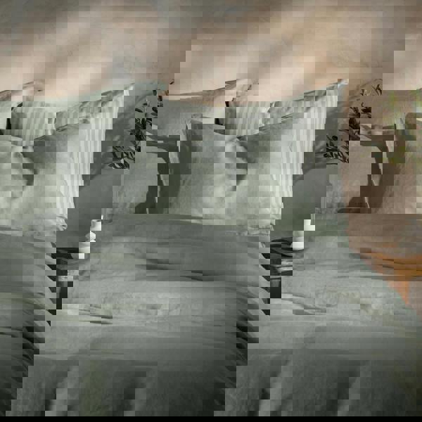 Soak&Sleep Misty Green French Linen Duvet Cover