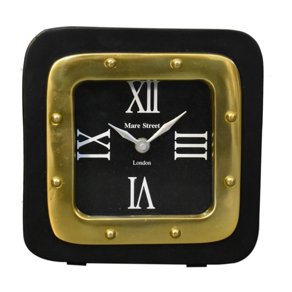 Artisan Furniture Black and Gold Small Table Clock