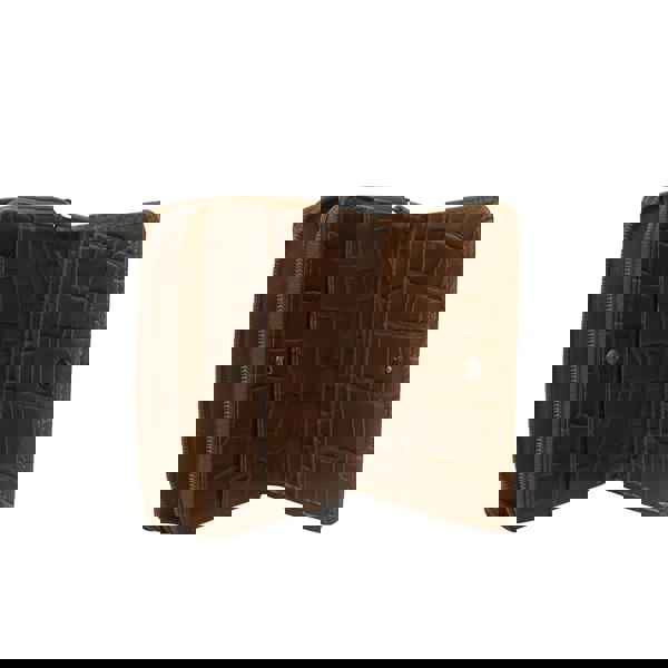 Assots London 'JOLLY' Tan Croc Real Leather Designer Zip-Top Wallet