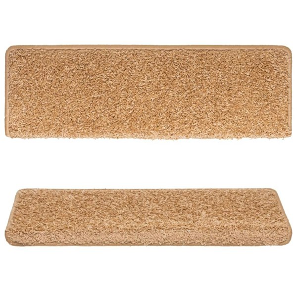 Berkfield Stair Mats 10 pcs 65x21x4 cm Beige