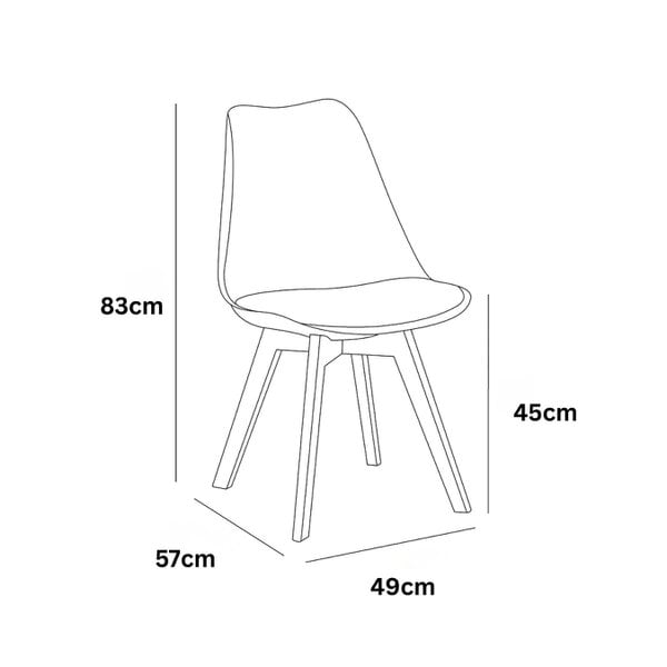 Kosy Koala Modern Dining Set with 4 Cream Plastic Chairs with Faux Leather Seats Kitchen Dining Furniture