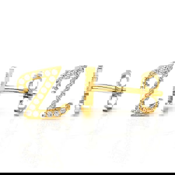 Say It With Luxe CZ Initial Earrings - Yellow Gold Plated