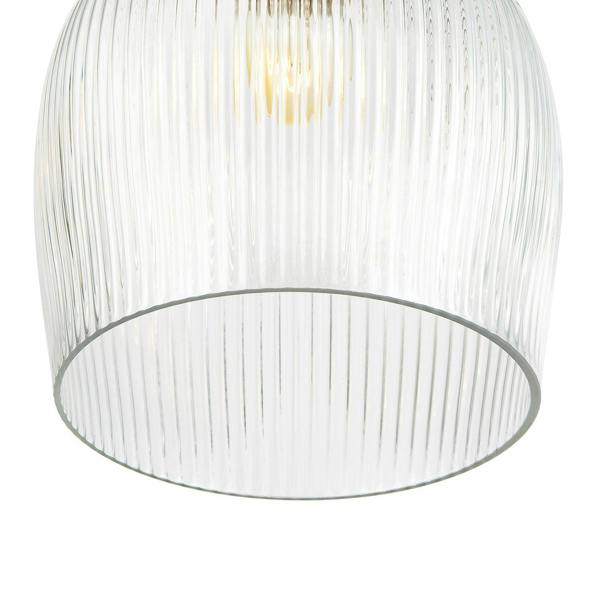Modern Transparent Mini Line Ribbed Glass Pendant Ceiling Light Shade Image 5