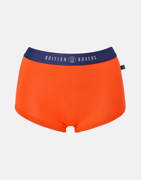 British Boxers Multipack! 4 Pairs of Women's Bamboo Hipster Boxer Briefs – Warm Spice