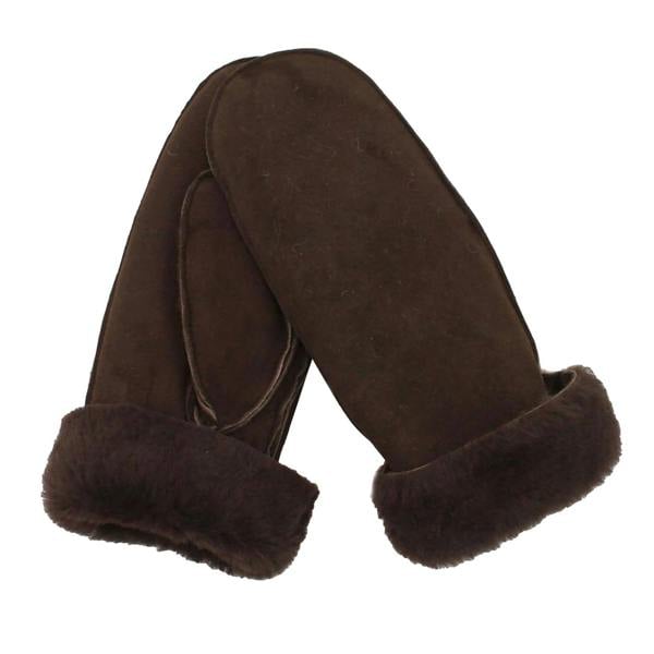 Eastern Counties Leather Womens Full Hand Sheepskin Mittens - Brown/Brown