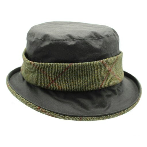 Heather Hats & Accessories Water Resistant British Cotton Bucket Hat, Cotton Lining, Outdoor Wear, Olive