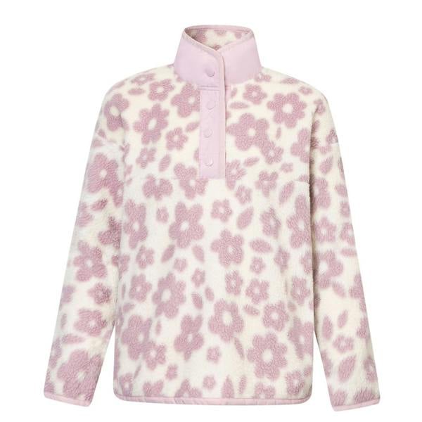 Regatta Childrens/Kids Eva Floral Fleece Top - Vanilla/Powder Lilac - 