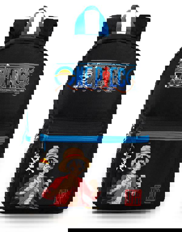 One Piece Unisex Kids Black Front Printed Backpack (One Size)