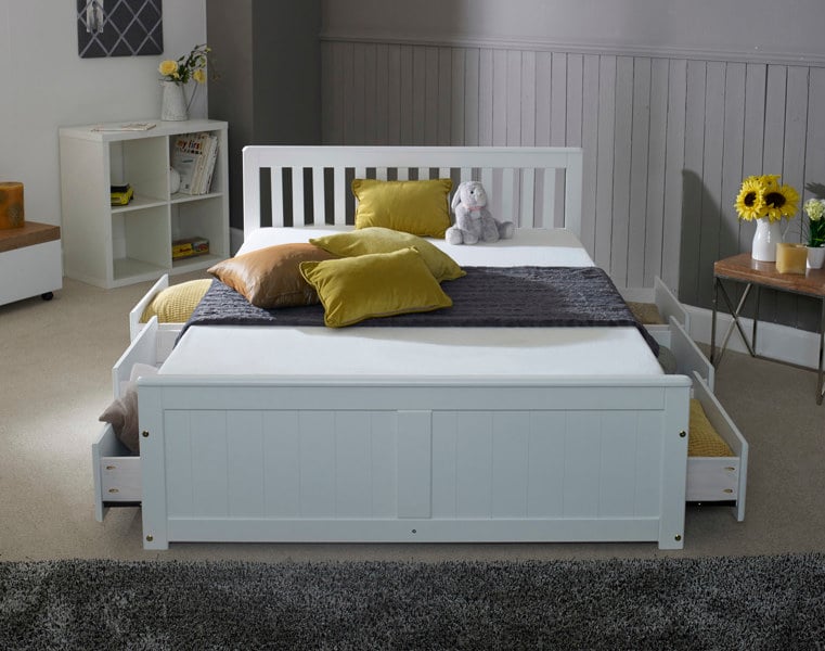 Mission Waxed Pine Storage Bed with 6 Drawers Small Double | Double