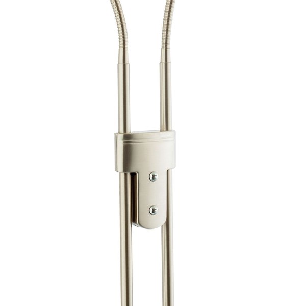 Double Arm Nickel Floor Lamp with Dimmer and Colour Control Warm-Cool White Image 5