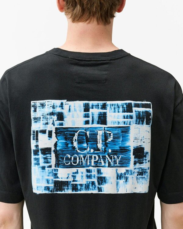 C.P. Company 30/1 Jersey Graphic Logo Mens T-Shirt - Black 999