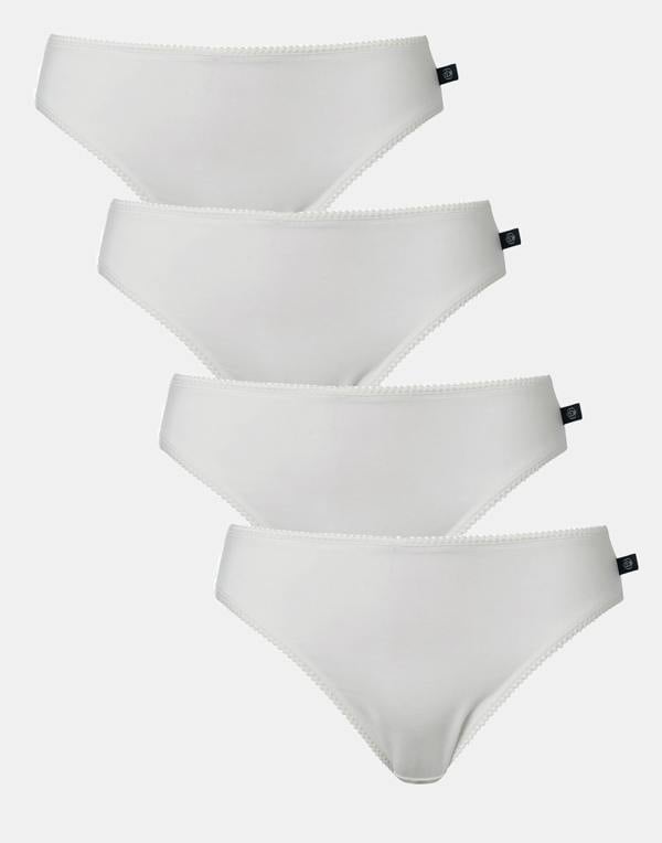 British Boxers Multipack! 4 Pairs of Women's Bamboo High Leg Knickers – White