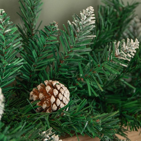 Samuel Alexander 2.7m Snow Tipped Christmas Garland with Pine Cones and Mixed Needles