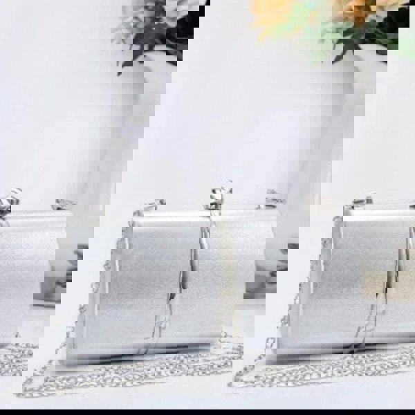 Love EMVY Midnight Luxe Clutch Evening Structured Bag with Chain