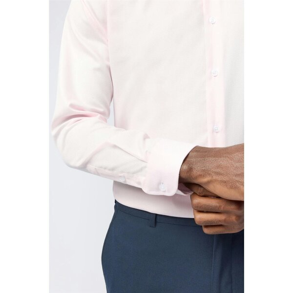 Alexandre Silver Alexandre Tailored Fit Pink Non-Iron Textured Shirt