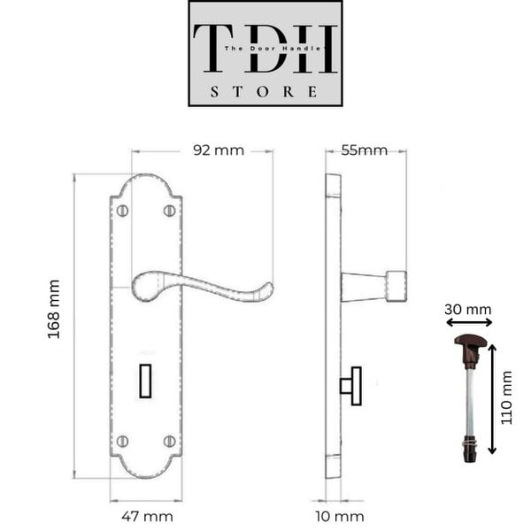 EDH Door Hardware Victorian Style Interior Matt Black Bathroom Door Handles - Classic Design