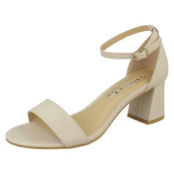 Spot On Ladies Spot On Mid Block Heel Sandals F12012