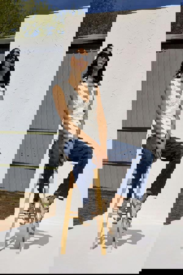 GWD Dixie Indigo Mid Wash Straight Leg Denim Jean