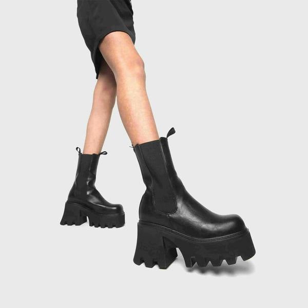 Lamoda Hysteria Black Chunky Platform Ankle Boots Bold Edgy Statement