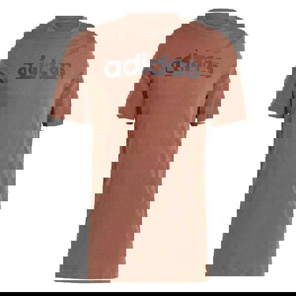 Adidas Mens Essentials Linear Embroidered Logo T-Shirt - Brown