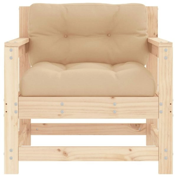 Berkfield Garden Chairs with Cushions 2 pcs Solid Wood Pine