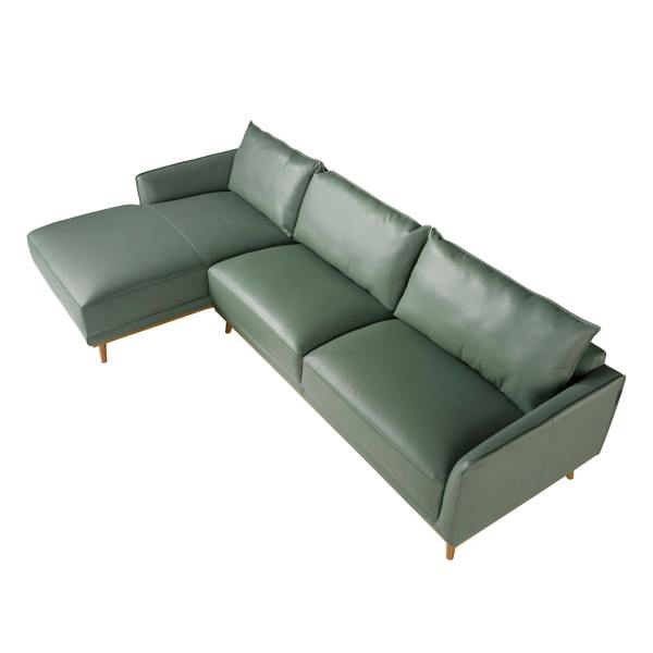 Angel Cerdá Corner sofa in green leather 6199/6200