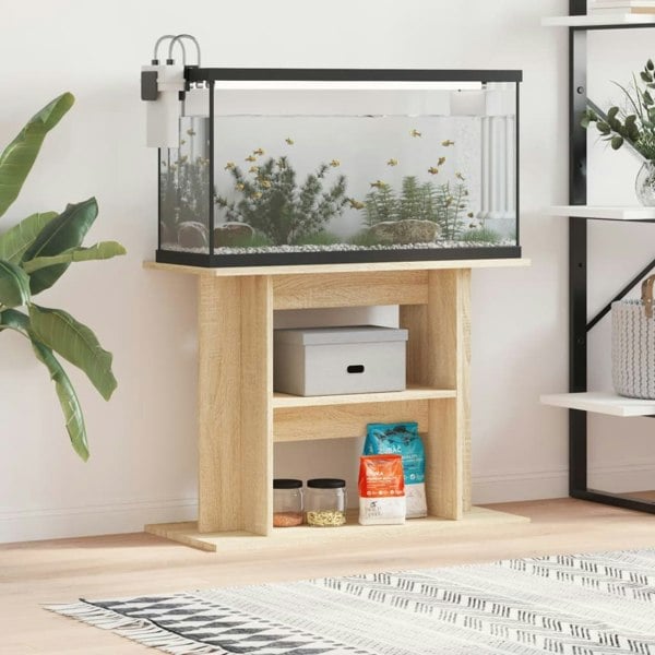 Berkfield Aquarium Stand Sonoma Oak 80x35x60 cm Engineered Wood