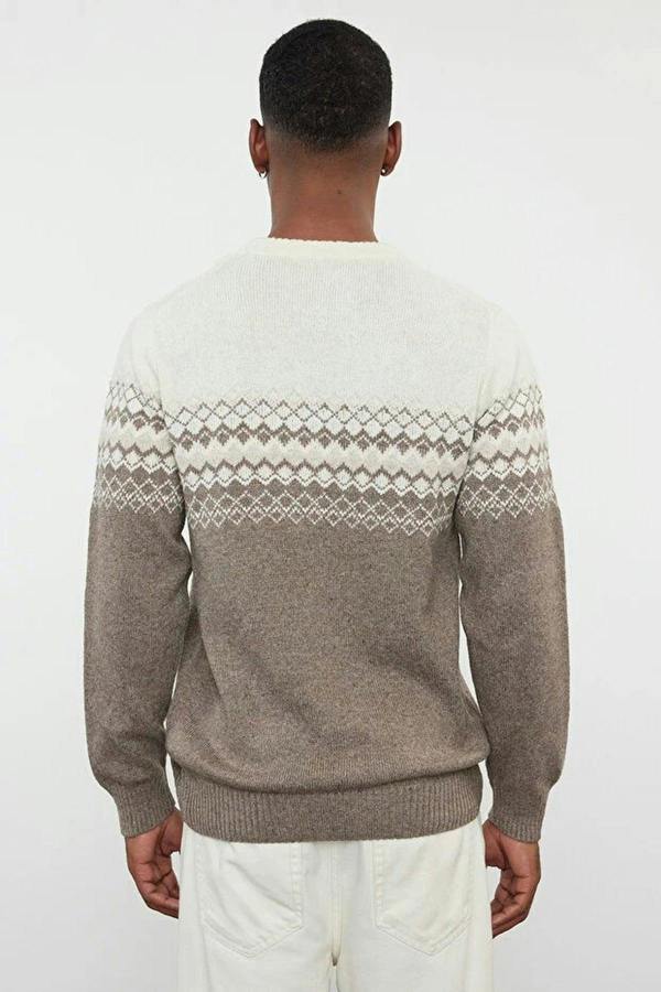 WOVCOR Crew Neck Ethnic Knit Men's Sweater