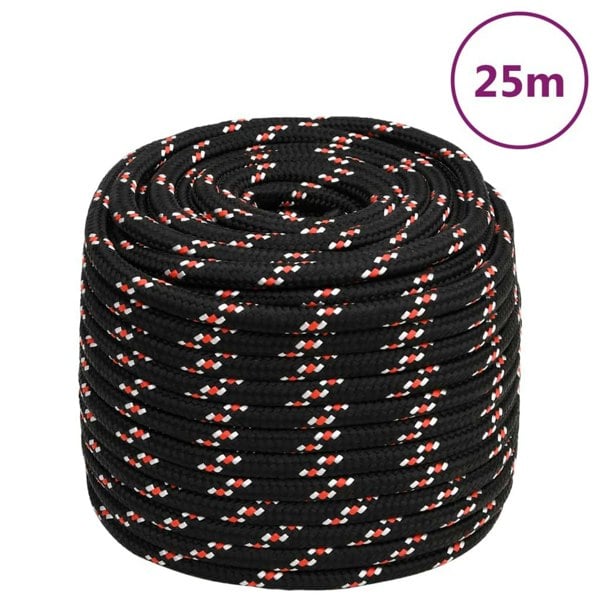 Berkfield Boat Rope Black 16 mm 25 m Polypropylene