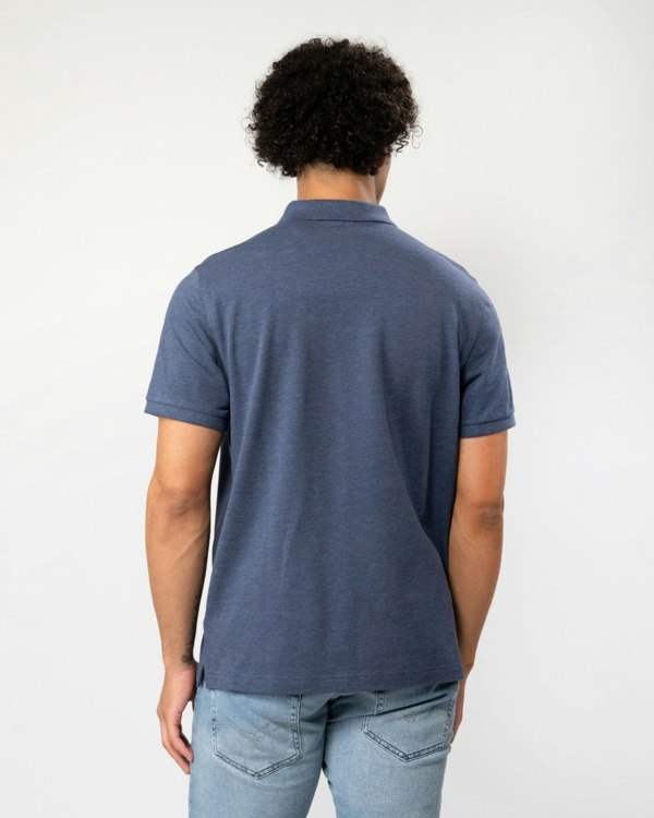 GANT Mens Regular Fit Short Sleeve Shield Logo Pique Polo - 902 Dark Jeansblue Melange