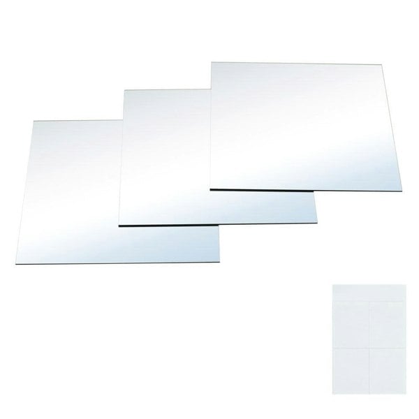 3pcs Acrylic Adhesive Wall Mirror Tiles Living and Home