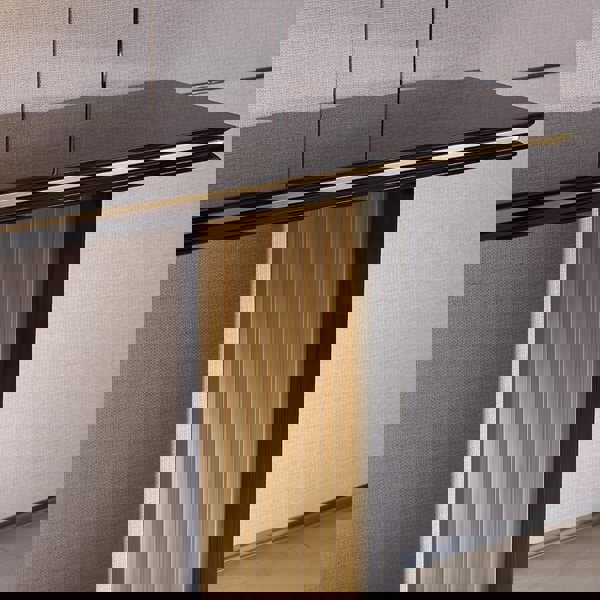 Detail view of Tayma Console Table with wood console table