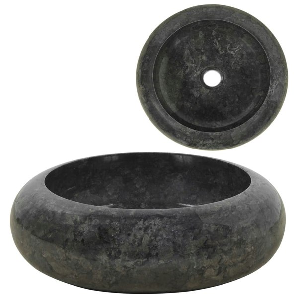 Berkfield Sink 40x12 cm Marble Black