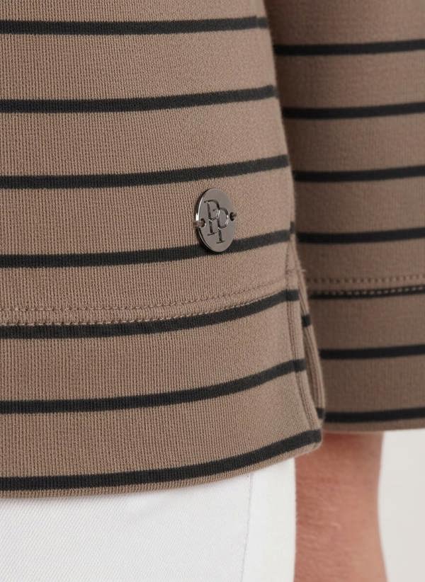PennyPlain Pennyplain  Yds Polo Long Sleeve - Latte M/charcoal
