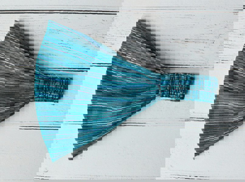 Antonia York Teal Blue Striped Headband | Ziggy Nepalese Cotton Bandana