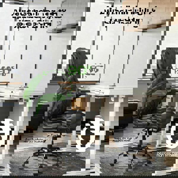 Levede Executive Office Chair PU Leather Reclining Desk Chair Flip-Up Armrests