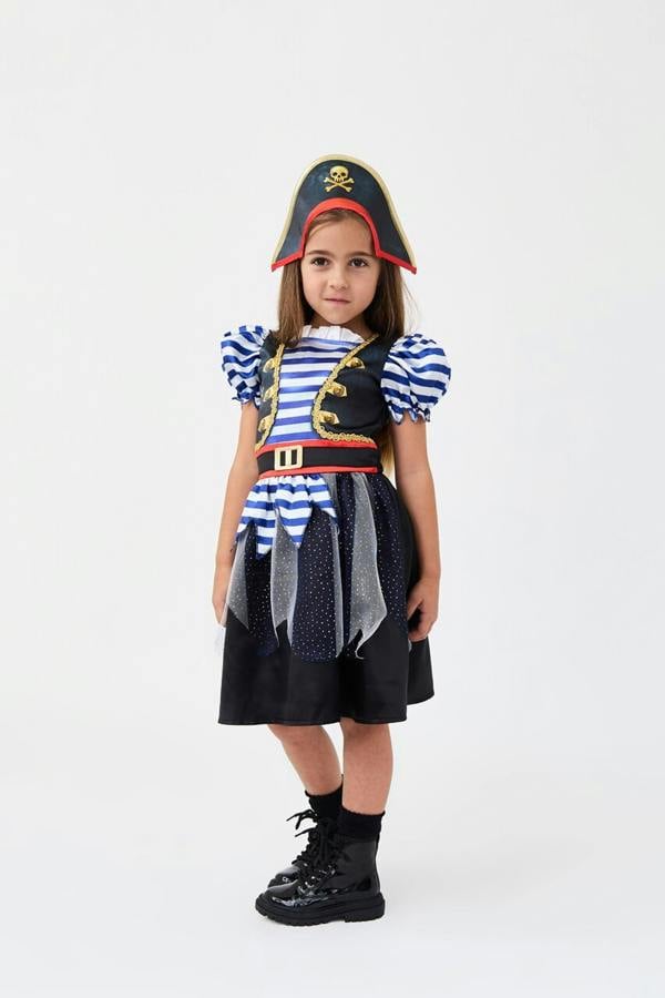 Vanilla Underground Blues Group Girls Multicoloured Pirate 3 Piece Costume
