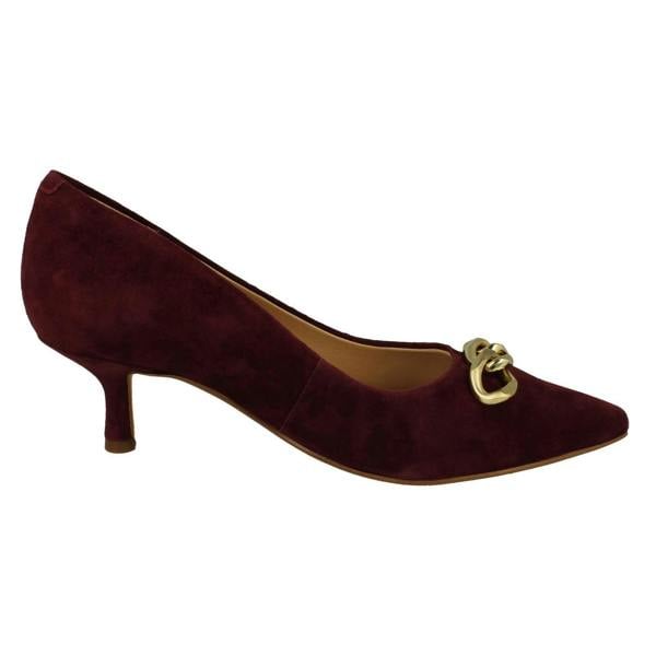 Clarks Ladies Clarks Chain Detailed Kitten Heeled Shoes Violet55 Trim
