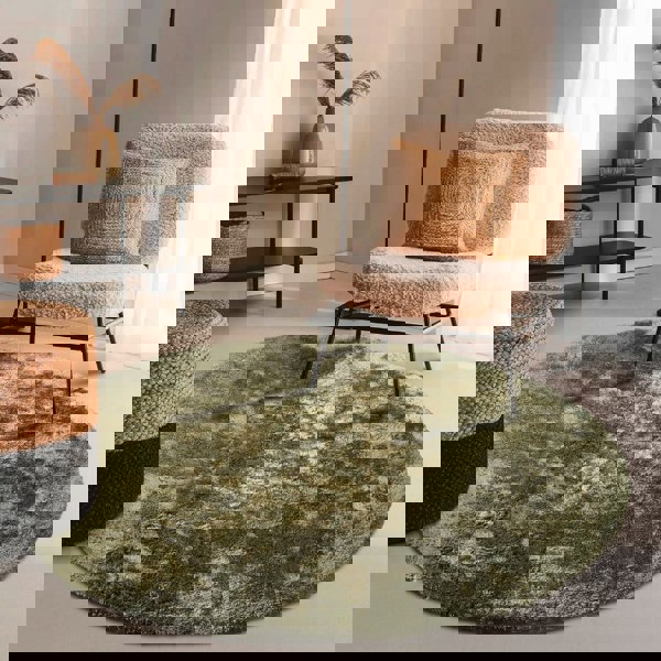 High Pile Green Rug Calida – Ultra-Soft Plain