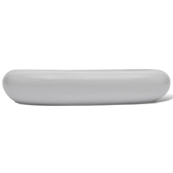 Berkfield Luxury Ceramic Basin Oval-shaped Sink White 63 x 42 cm