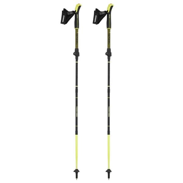 Gabel Trekking Poles Fusion Wired Black Black and Lime Folding Telescopic