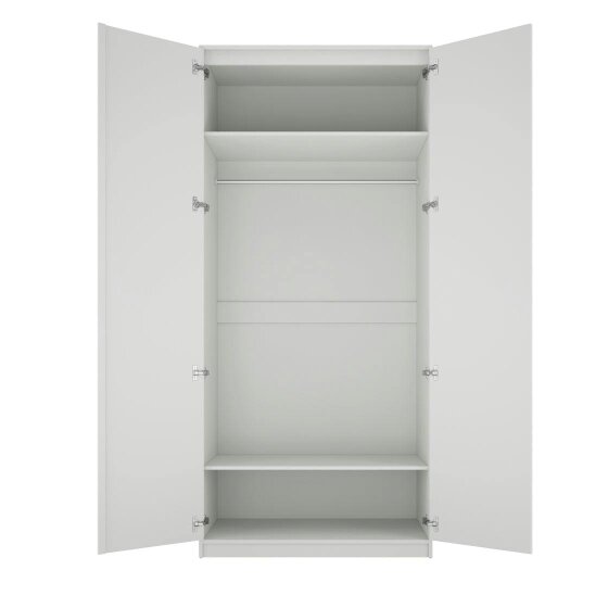Wyld Haus Kahs White Wooden 2 Door Storage Wardrobe Gold Handles