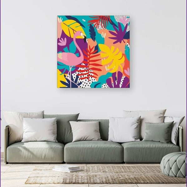 Warren Reed Tropical Flamingoes Canvas