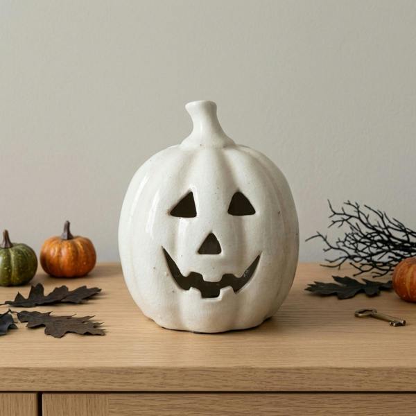 Garden Greatness Terracotta Halloween Pumpkin Ornament