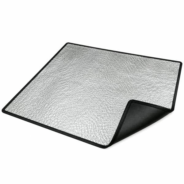 ATEK 100x100cm BBQ Fire Pit Mat Heat Resistant Deck Patio Protector Silver