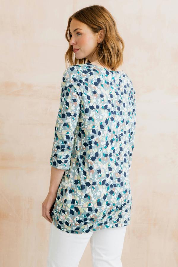 Lily & Me Coastal Jersey Print Tunic Ocean